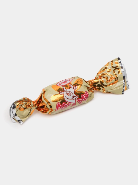 Karamel konfetlari Рахат ''Mu-Mu'', pomadali ichimlik bilan, 300 g