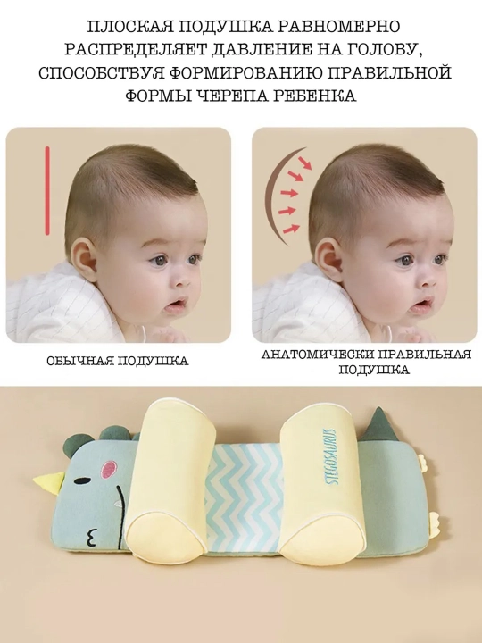 Подушка для новорожденных для формирования правильной формы головы, Supermom Sleep+
