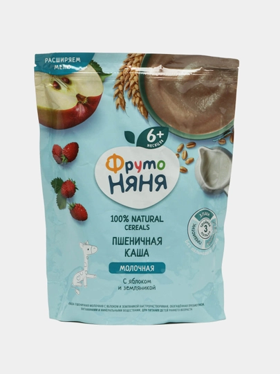 Каша из пшеницы с яблоком и земляникой Быстрораст ФрутоНяня, 200 г — SIMBA-P16D698
