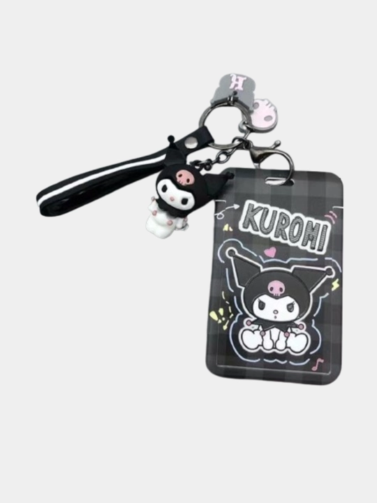Картхолдер Kuromi, с брелоком - для банковской карты, карты АТТО, ID паспорта