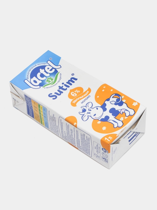 Sut LACTEL SUTIM 6%, ultrapasterizatsiyalangan, 1 litr