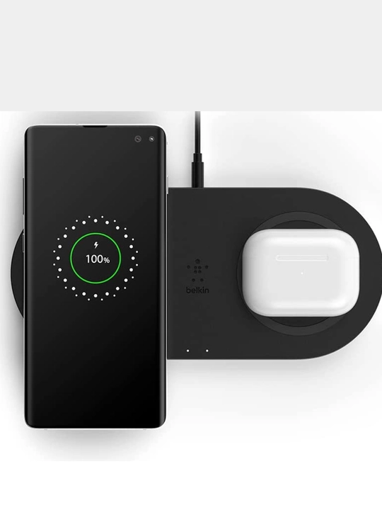 Iphone uchun moslangan simsiz zaryadlashchi Belkin Dual Pads Wireless Charging Qi, 15W