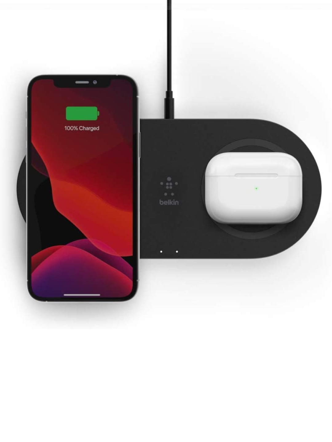 Iphone uchun moslangan simsiz zaryadlashchi Belkin Dual Pads Wireless Charging Qi, 15W - 