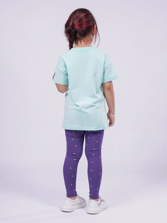 Qiz bolalar uchun to‘plam: futbolka va leggins, 2 qismli libos