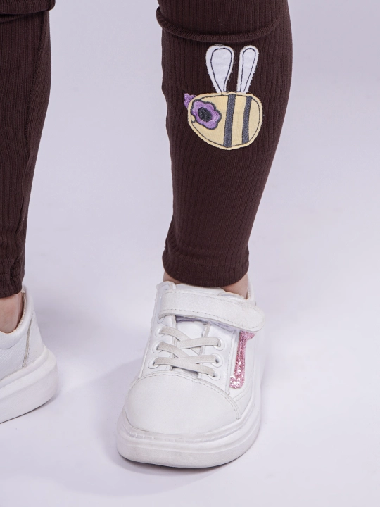 Qiz bolalar uchun to‘plam: futbolka va leggins, 2 qismli libos