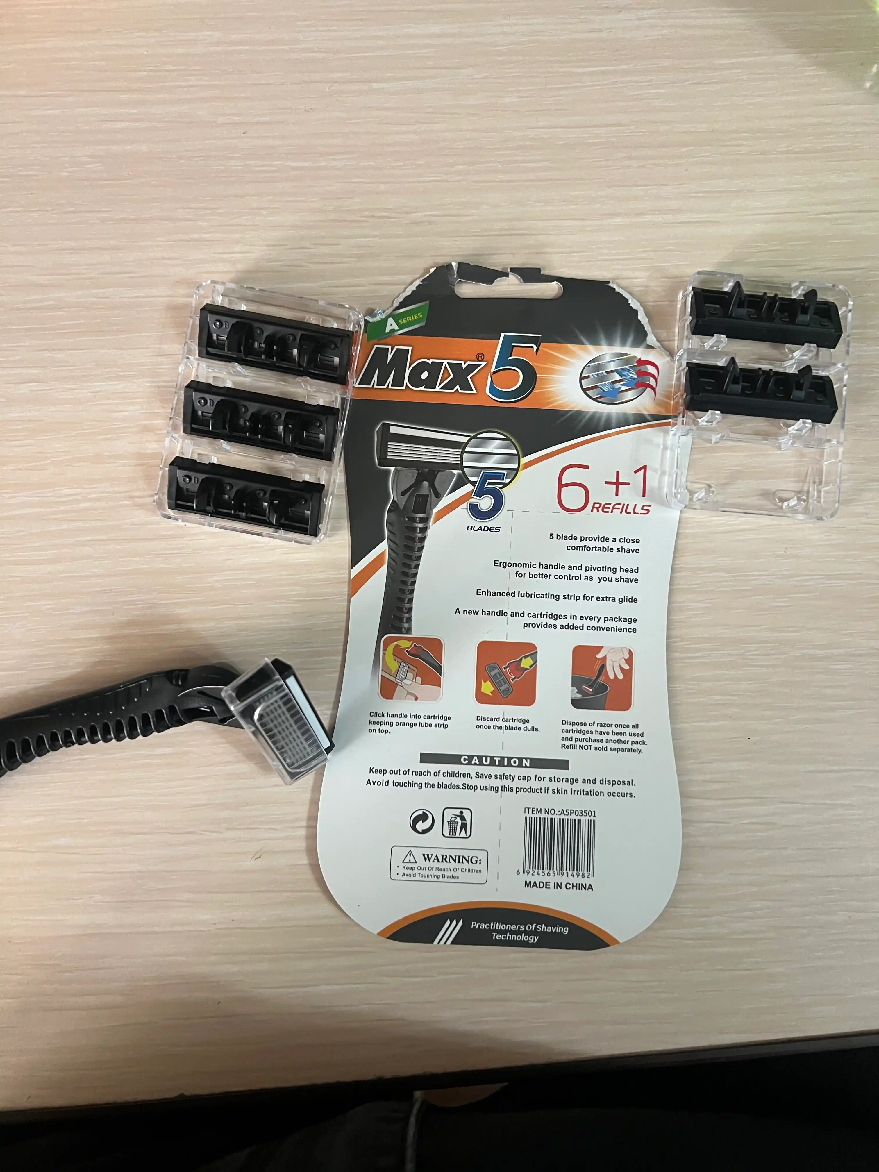 Erkaklar uchun soqol olish ustarasi MAX5, besh lezviyali ustara, 6+1