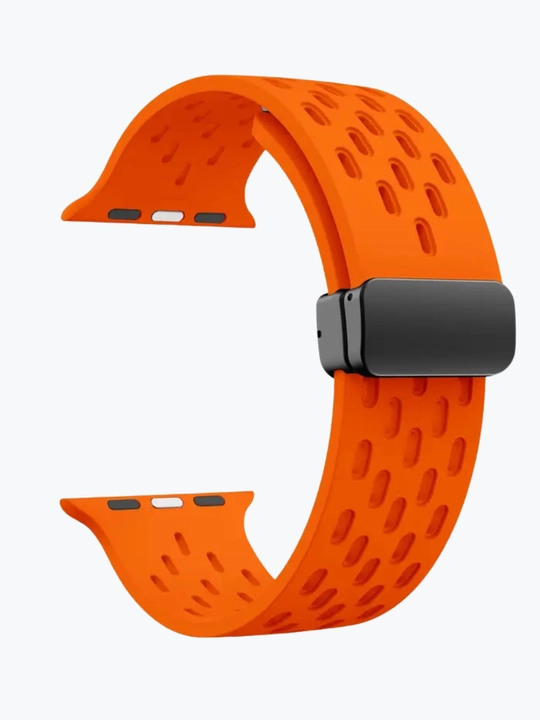 Nafas oladigan teshikli magnit silikon tasma, Smart watch 42, 44, 45, 49 mm - 