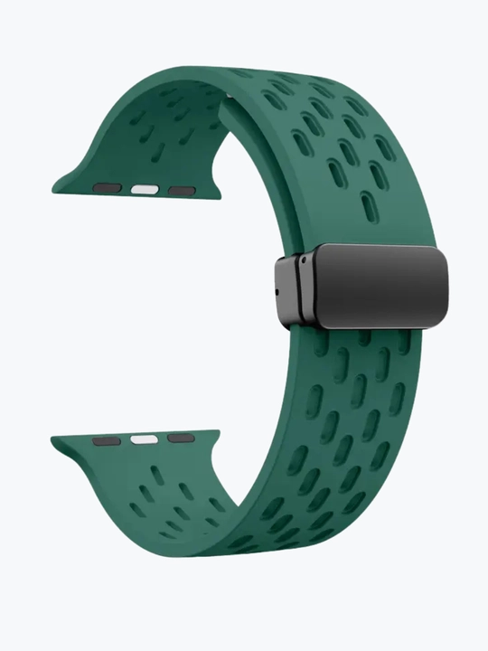 Nafas oladigan teshikli magnit silikon tasma, Smart watch 42, 44, 45, 49 mm - 