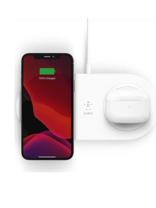 Iphone uchun moslangan simsiz zaryadlashchi Belkin Dual Pads Wireless Charging Qi, 15W - 