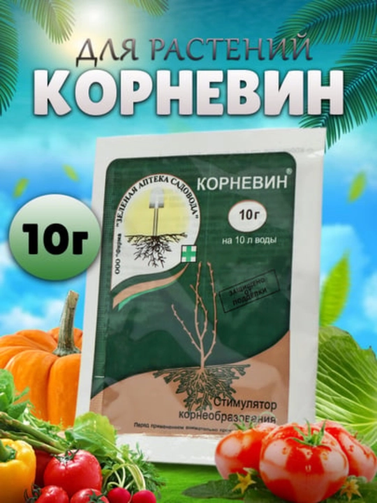 Корневин  ildiz hosil qilish stimulyatori, 10 g, Ildiz mustahkamlash, himoya va osish uchun - 