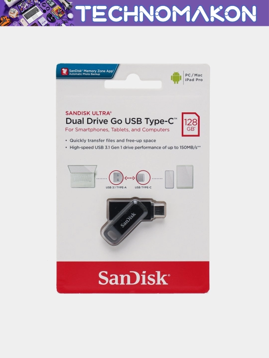 Fleshka Sandisk Ultra Dual Drive, Type-C, 128 GB, 400 Mb/s, Usb 3.2