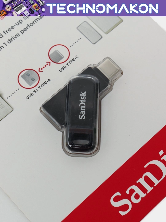 Флешка Sandisk Ultra Dual Drive, Type-C, 64 Gb, 300 Mb/s, Usb 3.1