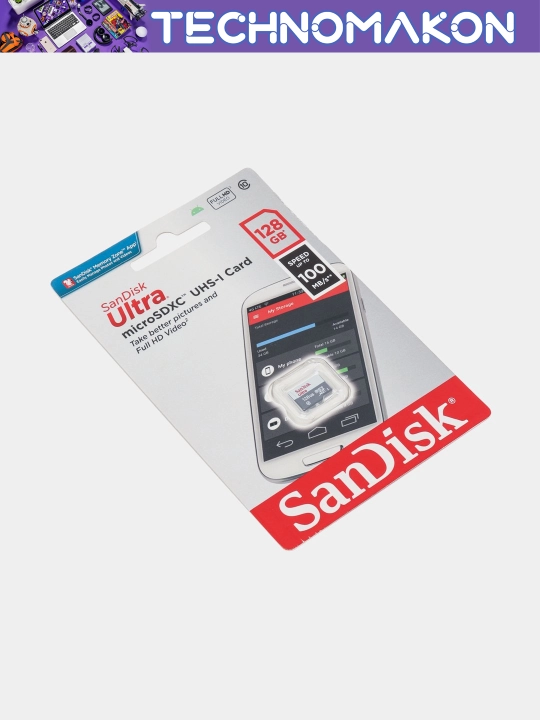 Xotira kartasi SanDisk Ultra, 128 Gb, 100 Mb/s, Micro SD