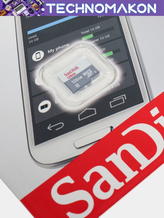 Xotira kartasi SanDisk Ultra, 128 Gb, 100 Mb/s, Micro SD
