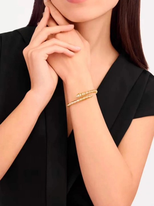 Набор бижутерии в стиле Bvlgari: браслет и кольцо в форме змеи