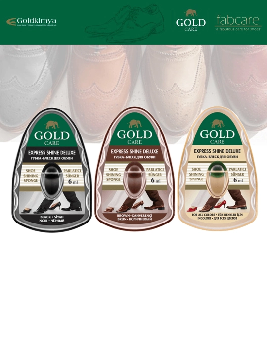 Губка-блеск для обуви с дозатором Express-Shine, GOLD CARE