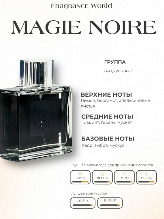 Парфюмированная вода для мужчин, Magie Noire, 100 мл