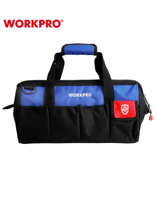 WORKPRO asboblar sumkasi, poliester 840D, suv o‘tkazmaydigan, elka tasmasi va cho‘ntaklar