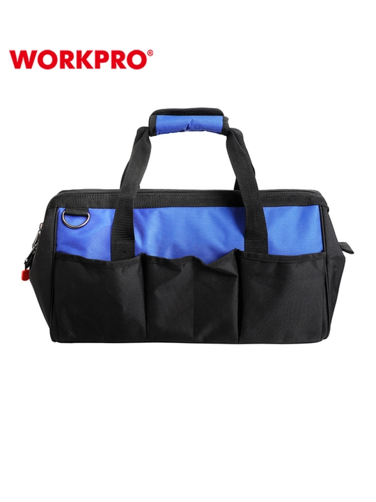 WORKPRO asboblar sumkasi, poliester 840D, suv o‘tkazmaydigan, elka tasmasi va cho‘ntaklar