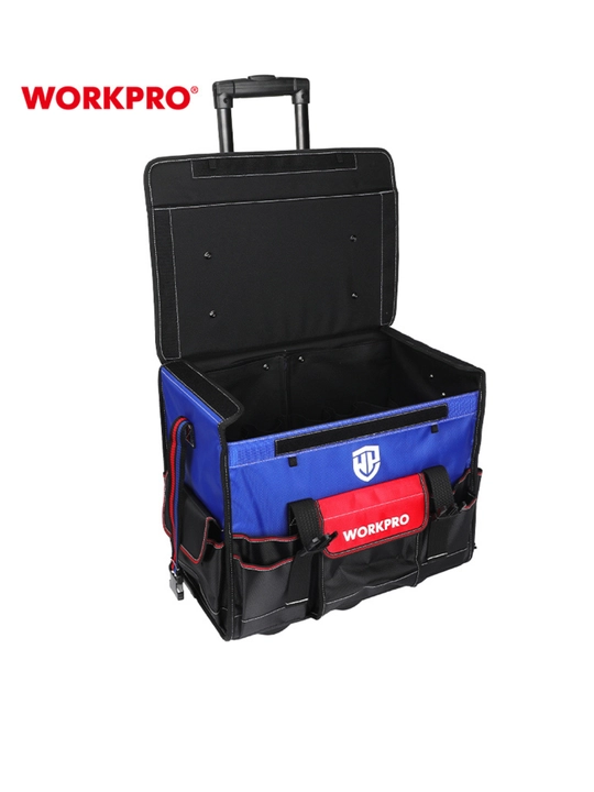 WORKPRO asboblar sumkasi, poliester 840D, suv o‘tkazmaydigan, elka tasmasi va cho‘ntaklar