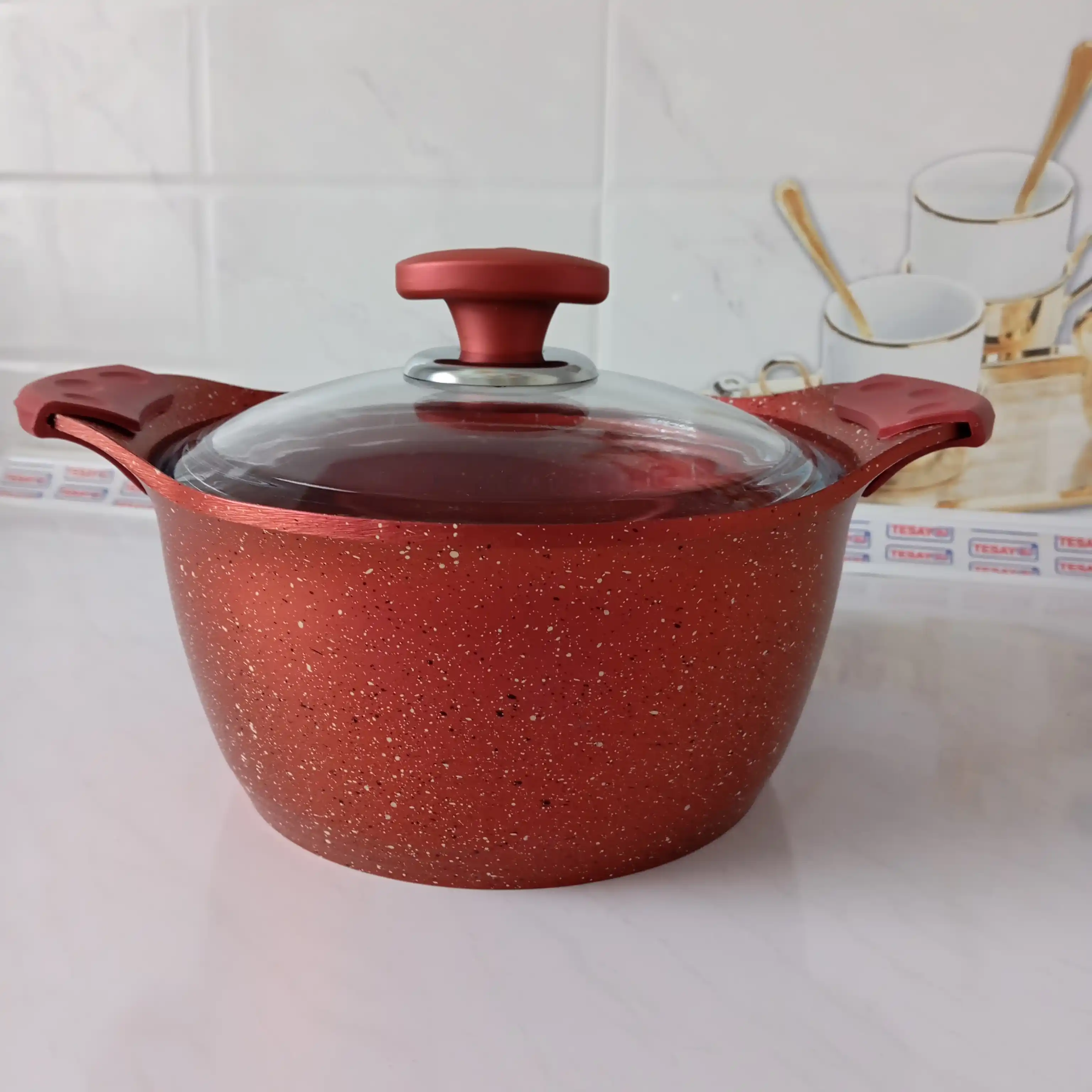 Кастрюля со стеклянной крышкой с антипригарным покрытием, 3120 O.M.S марка
