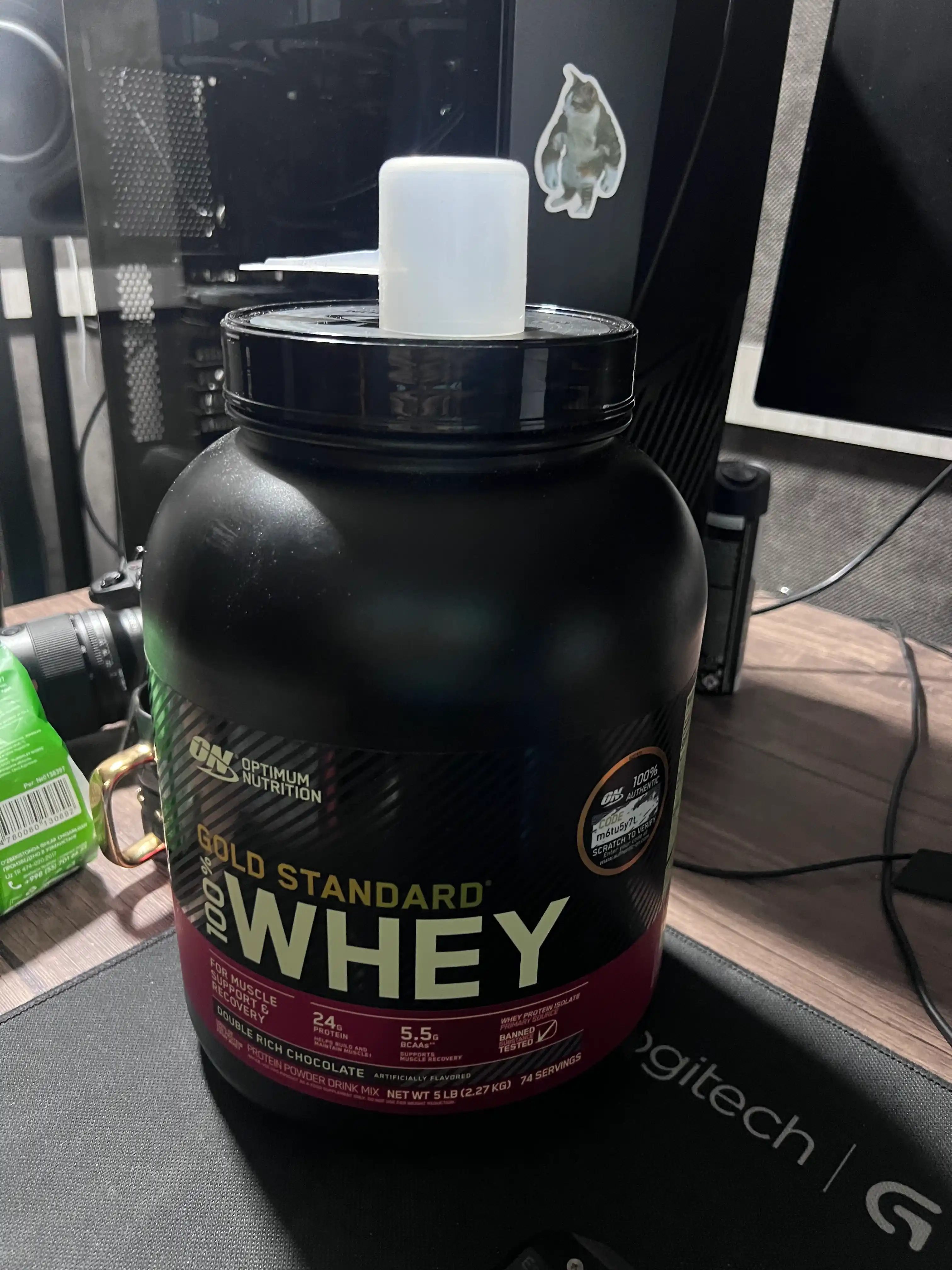 Протеин Optimum Nutrition "cо стикером" Whey Gold Standard, для набора веса, 2.27 кг