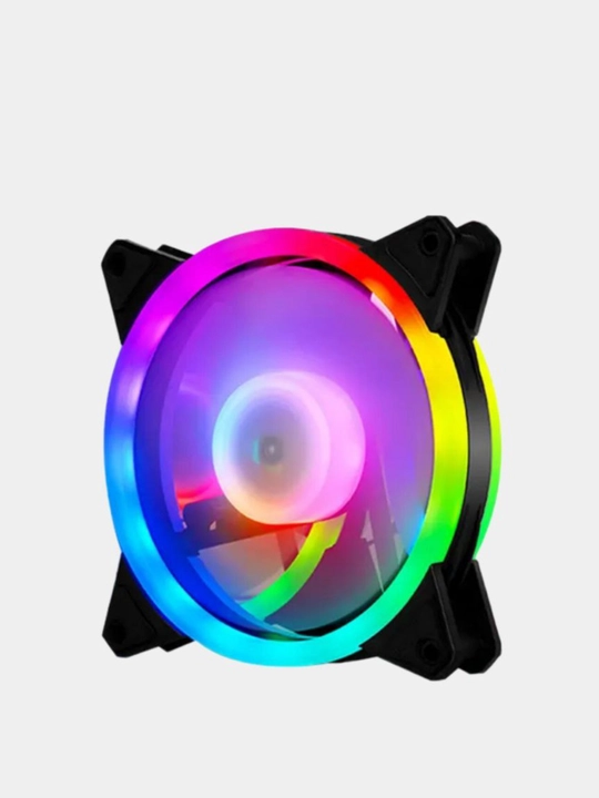 RGB kompyuter ventilatori, 120 mm, kamalak rangi, yuqori havo oqimi bilan - 