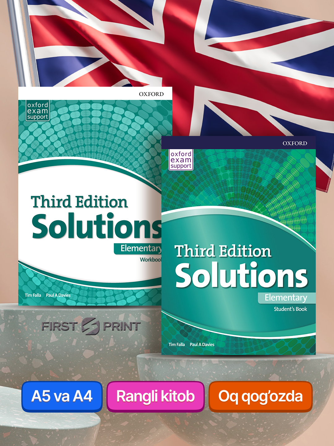 Solutions third Edition. Elementary, Pre-intermediate, Intermediate. Studentbook+Workbook - 