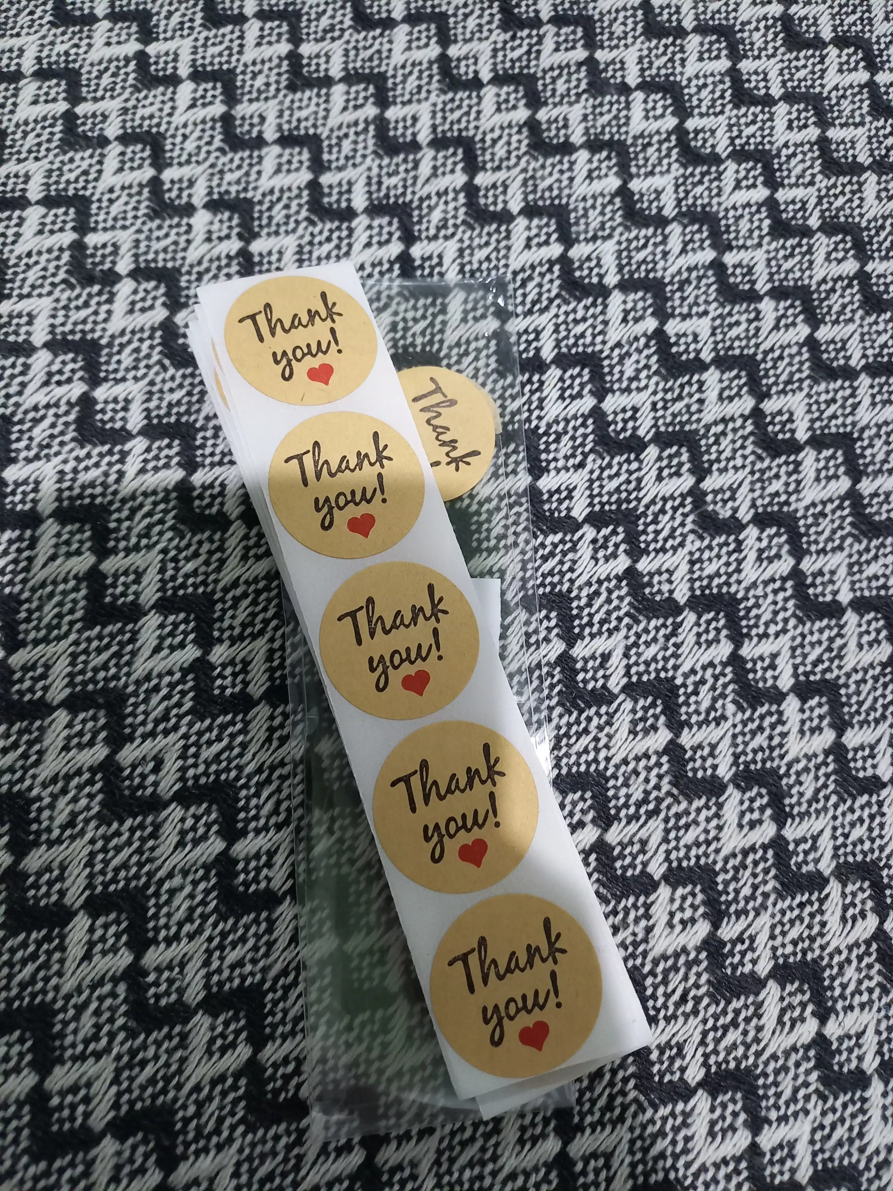Наклейки, стикеры круглые Cпасибо, Handmade, Thank You, Thanks, 50 шт, 250 мм