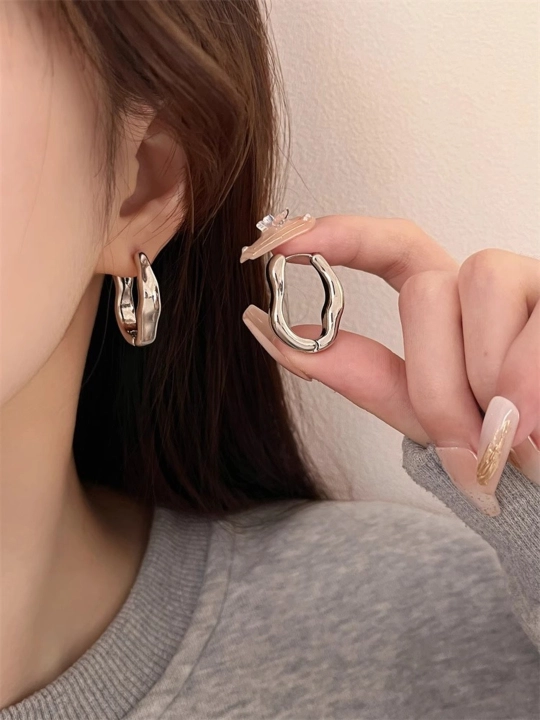Серьги кольца, круглые, конго серебрянного, золотого, красных цветов