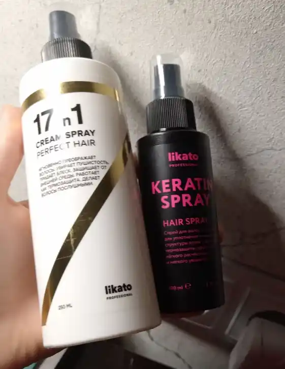 Likato soch parvarishi uchun to'plam, sprey krem 17 tasi 1 da, keratin bilan