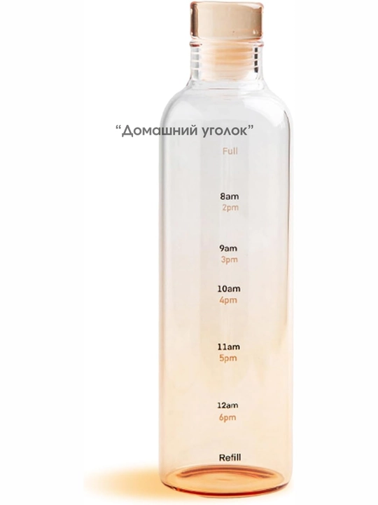Стеклянная бутылка для воды с делением, 500 мл, емкость для напитков