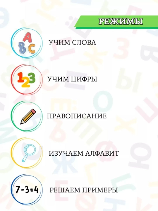 Говорящая азбука, детская обучающая электронная речевая азбука, арабский, английский, русский