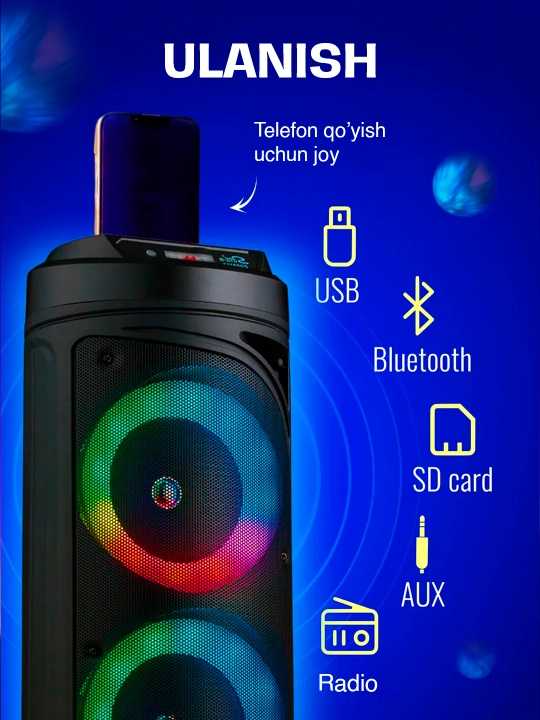 Kalonka karaoke, Bluetooth simsiz portativ dinamik, mikrofonli musiqa kalonkasi