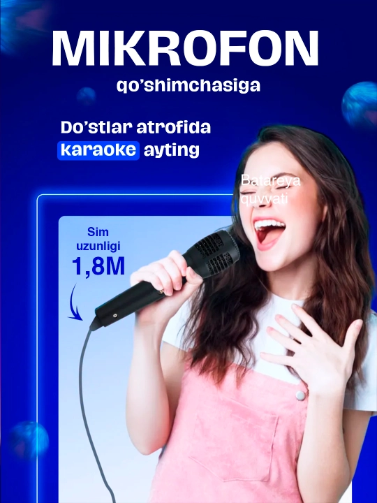 Kalonka karaoke, Bluetooth simsiz portativ dinamik, mikrofonli musiqa kalonkasi