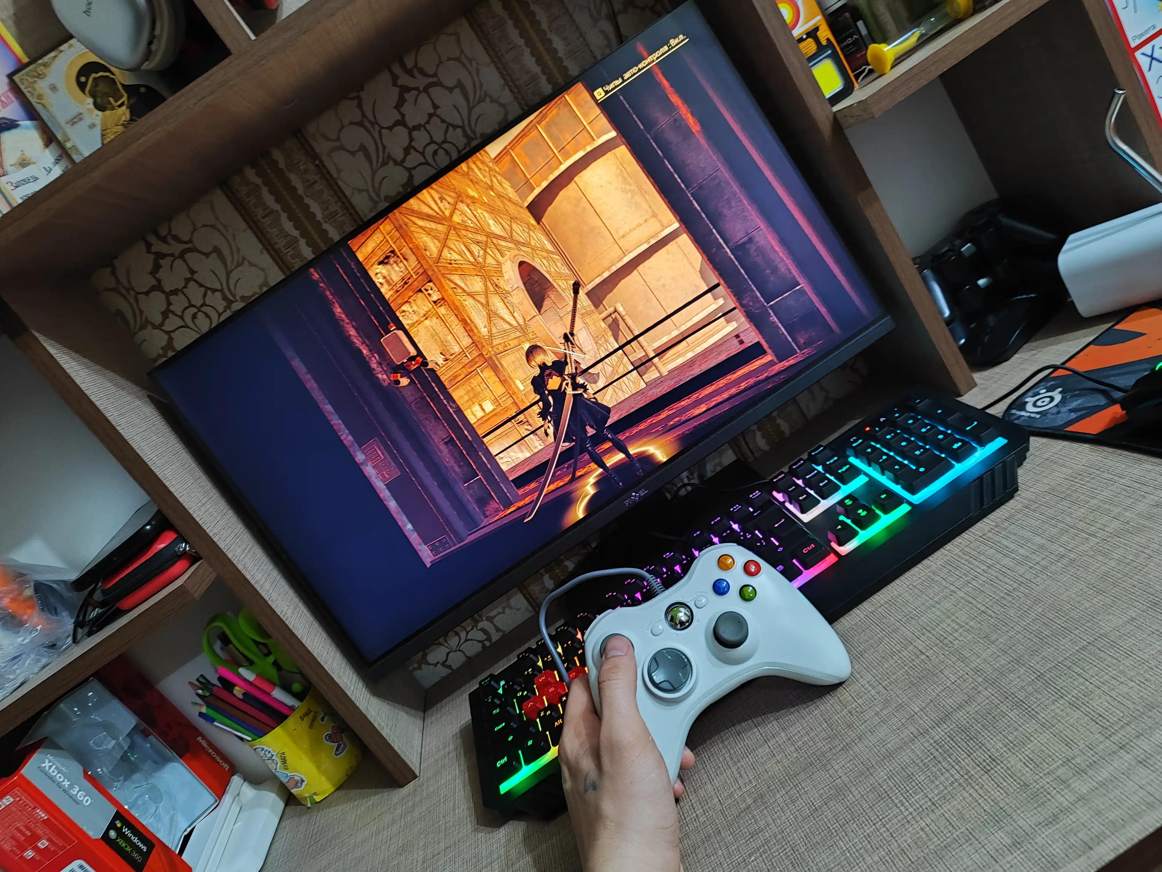 Проводной геймпад для Xbox 360 и ПК, Игровой контроллер с виброоткликом