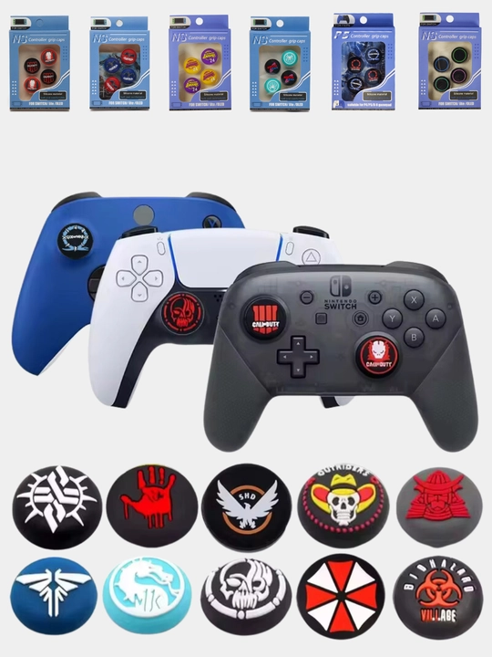 Dualsense PS5, PS4, XBOX geympad joystik tugmalari uchun changdan himoyalovchi qalpoqchalar, 4 dona