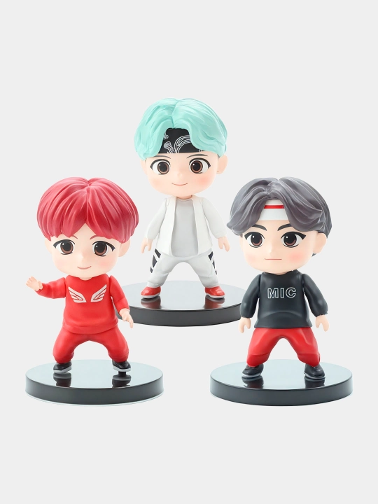 BTS guruhi kolleksiya figurkalari, ARMY uchun BTS, K-pop miniatyuralari, 8 sm