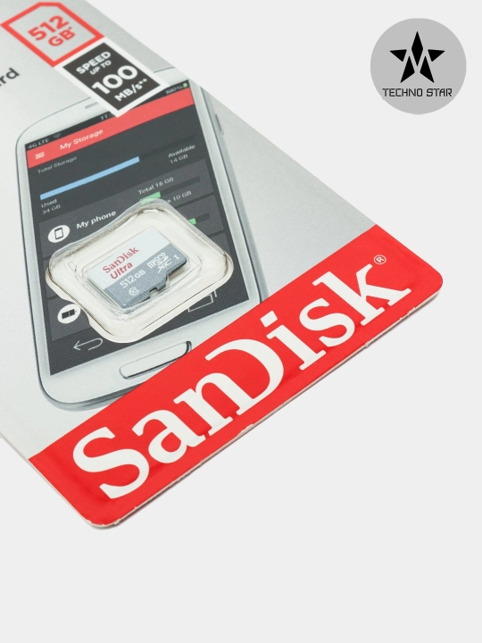 Flesh-disk Sandisk Ultra, 256/512 Gb, 100 Mb/s, microSDXC, UHS-I card