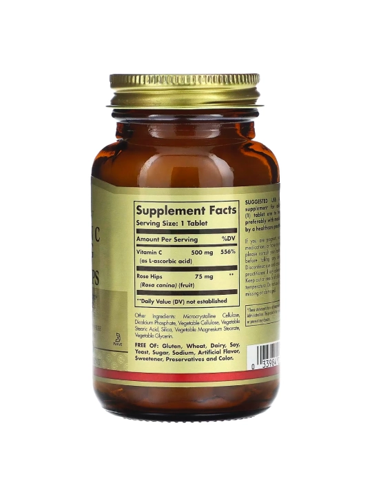 Solgar, Vitamin C shipovnikli, 100 tabletkalar