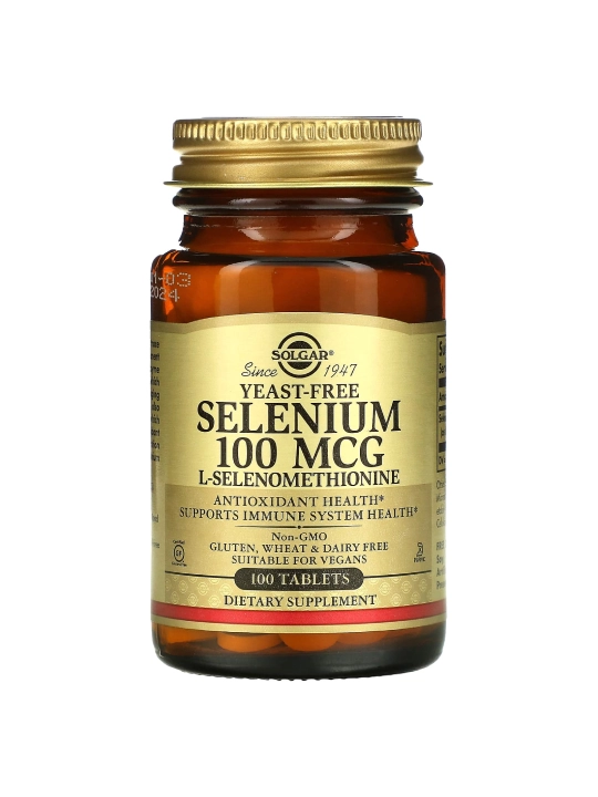 Solgar, Selen, Xamirturushsiz, 100 mkg, 100 tabletkalar