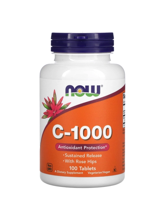 NOW Foods, C-1000, с шиповником и биофлавоноидами, 100 таблеток