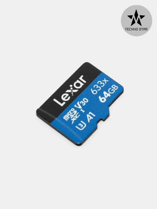 Fleshka Lexar 64GB A1, V30, 4K, 100 Mb/s microSDXC UHS-I card, 64 GB, micro sd