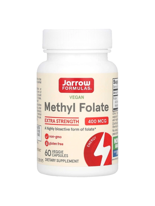 Jarrow Formulas, Vegan metil foliy kislotasi, qo'shimcha quvvat, 400 mkg, 60 kapsulalar