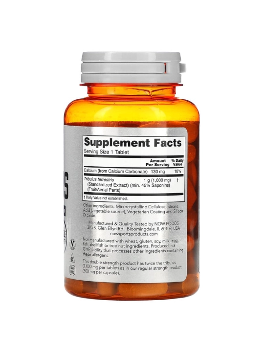 NOW Foods, Sports, Tribulus, 1000 mg, 90 tabletkalar