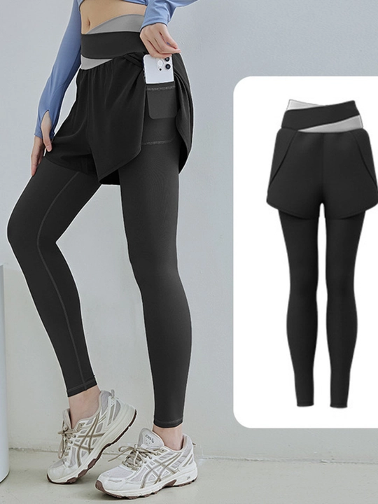 Sport losinlari sport fitnes va yoga uchun yashirin cho‘ntakli shortili ayollar legginslar