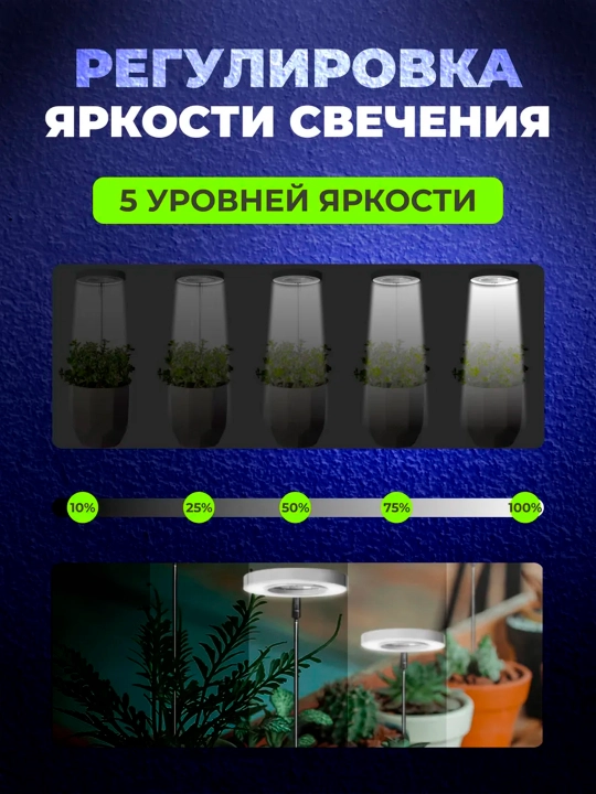 O'simliklar va ko'chatlar uchun fitolamp. To'liq spektr. USB, taymer, tripod bilan