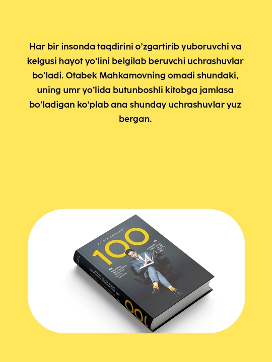 Отабек Махкамов, Юксаклик сари тасодиф булмаган 100та учрашув, Uzb/English
