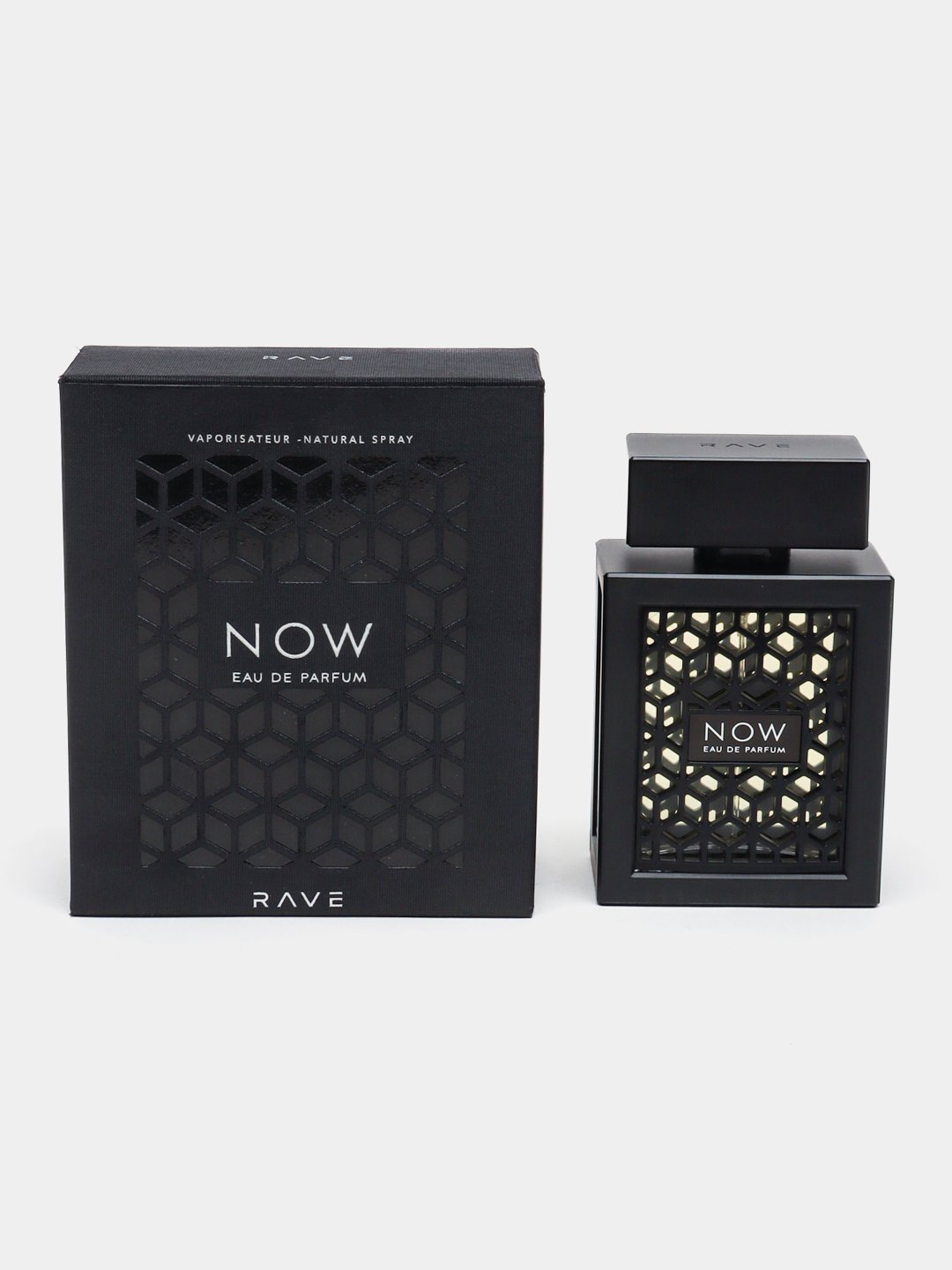 Parfyumlangan suv Now Rave by Lattafa erkaklar uchun, 100 ml, qora