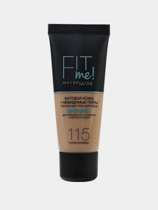 Yuz uchun tonal krem Maybelline New York Fit Me, ton 115, pushti-sarg‘ish, 30 ml